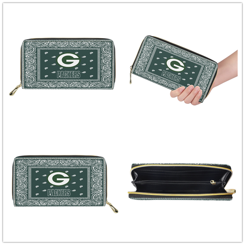 Green Bay Packers PU Leather Zip Wallet 001